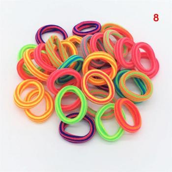 Corde colorée pour cheveux d'enfants, 50 bandeaux