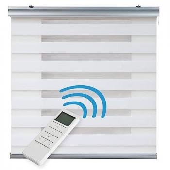 Tenda a rullo motorizzata Giorno e Notte con finiture in alluminio premium Bianco 160 x 250cm