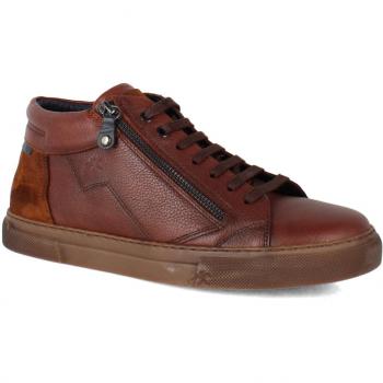 Baskets homme Fluchos F1550 en cuir marron