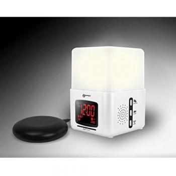 GEEMARC Radio-Réveil avec vibreur et luminothérapie Wake'n'Shake LIGHT
