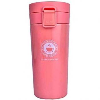 Vaso de Viaje Térmico Sin BPA (Naranja Rosa)
