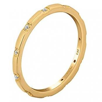 CAÏ Fingerring in Gelb mit Zirkonia und 925 Silber