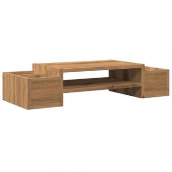 Support de moniteur en chêne 70x27x15 cm avec rangement