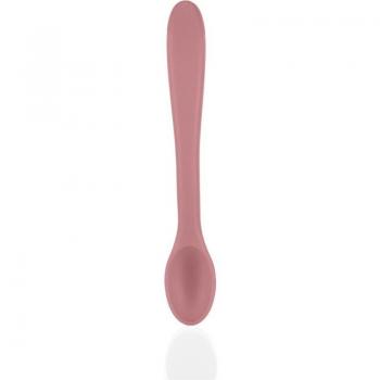 Zopa 6‑Month Silicone Baby Spoon – Vintage Pink