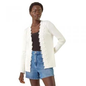 Women's Roman Lace Trim Cardigan, Size 20
