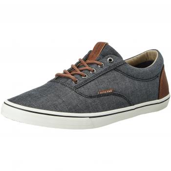 JACK & JONES Jfwvision Chambray Mix Anthracite, Scarpe da Ginnastica Basse Uomo, Grigio