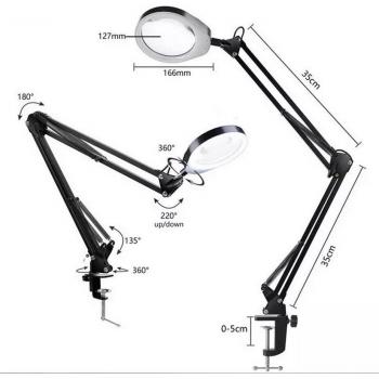 Lupa 48LED 10X: Lectura Precisa y Soldadura Móvil