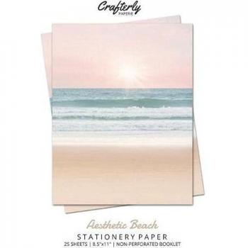 Aesthetic Beach Stationery Paper: Cute Letter Writing Paper for Home, Office, Letterhead Design, 25 Sheets