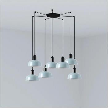 Petit Plafonnier Tatawin Noir et Gris, 7 Ampoules E27