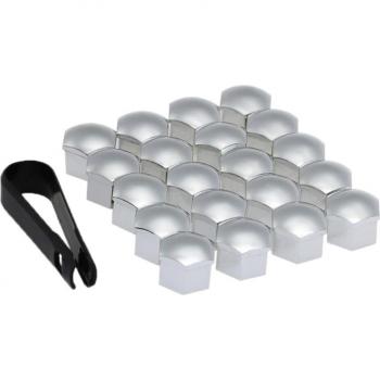 Lot de 20 accessoires pour roues 17 mm profondes : centre auto, cosse, moyeu, bouchon à vis, protecteur