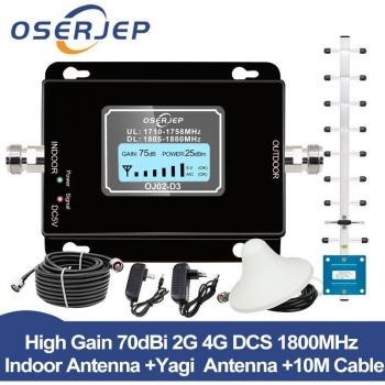 Repetidor de señal móvil 4G LTE 70 dB Band3 y antena Yagi