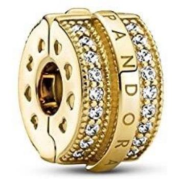 Pandora Clip de Oro 14K con Circonitas