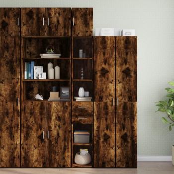 VidaXL Cabinet, Slim Storage, Smoked Oak Finish, 30x42.5x225 cm, Engineered Wood