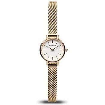 Gold Mesh Women’s Timepiece – White Dial