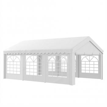 Outsunny 6m x 4m Portable Carport Shelter with Removable Sidewalls & Doors
