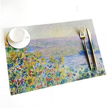 KAINOS Sets de Tables Vinyle Antidérapant Parterre de Fleurs à Vétheuil