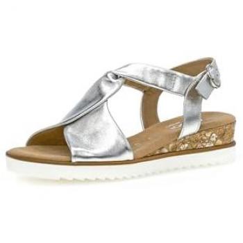 Gabor Rich Silver Slip‑On Sandals – Female, Size 9