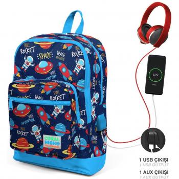 Coral High Kids Astronaut USB Backpack