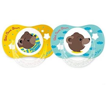 Sucettes Luc & Léa Petit Ours Brun physiologique +0 mo – Ensemble de 2