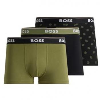 Pack di 3 Boxer BOSS Power Verde Kaki Nero S