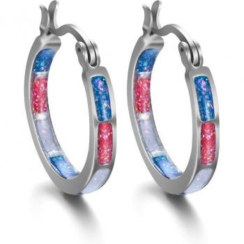 Boucles d'oreilles créoles en acier inoxydable pour stimulation saine et chakras