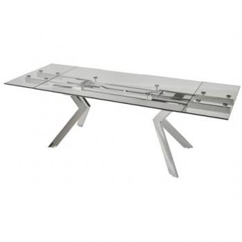 VENTE-UNIQUE Moderner Esstisch aus Glas und Metall