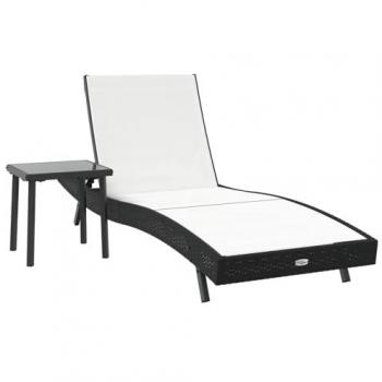 PolyRattan Dual Sun Lounger with Table – 40x40cm