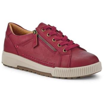 Pavers Red Wide‑Fit Zip‑Lace Trainers for Women