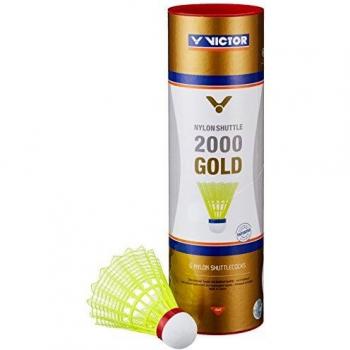 VICTOR Nylon Federball 2000, 6 unidades, amarillo/blanco