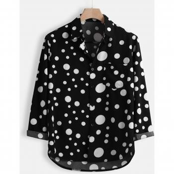 Chemise masculine à pois tendance