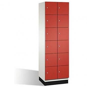 Armadietto a scomparti cambio con porte in acciaio