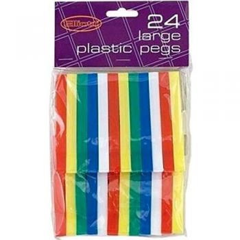24‑Pack Jegs Plastic Pegs – EL090005 – Colours May Vary
