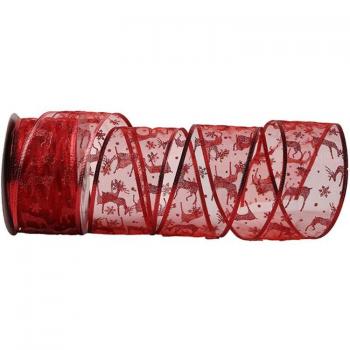 50 Yards Glitter Sheer Wired Organza Ribbon for Xmas Craft