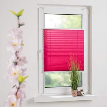 Klemmfix-Plissee ohne Bohren, 150 x 75 cm, Red Magnolia