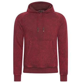 Verwaschener Rusty Neal Kapuzenpullover Herren XL rot 100 % Baumwolle unifarben
