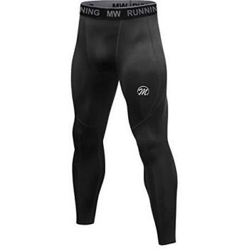 MEETWEE Sportkompressionshose Herren – 3/4 Länge, lange schwarze Leggings