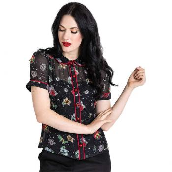 Blusa Floral Rockabilly Lovebird de Hell Bunny