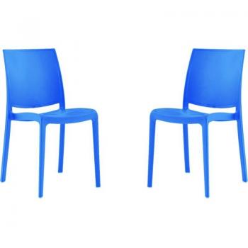Set di sedie impilabili Azzurro per esterni – 2 pezzi
