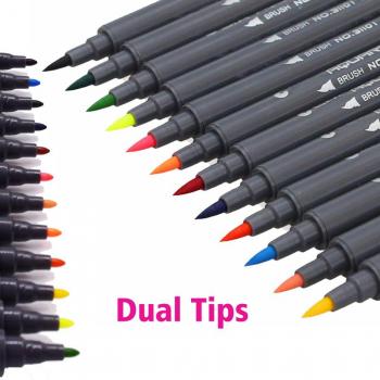 InkWave 12‑Toned Dual Brush Pens for Art & Calligraphy