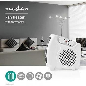 Nedis Heizlüfter Weiss 1,3 m – 1000/2000 W Dual‑Power-Modus