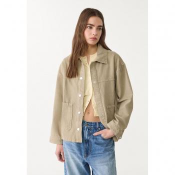Lightweight Khaki Twill Utility Jacket XS