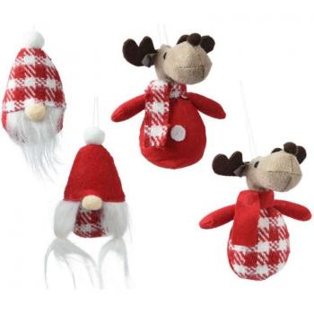Adorno Navideño Peluche Compacto 4 Figuras 8x10x14cm