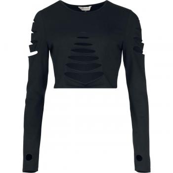 Top negro de manga larga “Banned” – Chantrea – XL