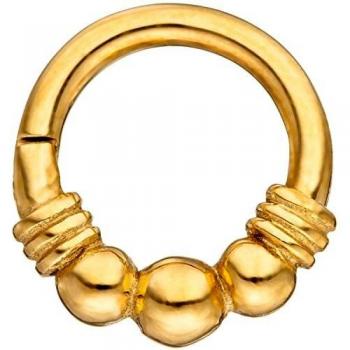 Segmentring Edelstahl goldfarben Klick-System Scharnier Ringstärke 1,2 mm