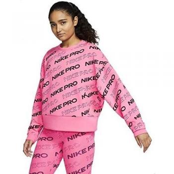 Digital Pink and Metallic Silver NP CLN Fleece Crew Sweatshirt – Nike Women (M)