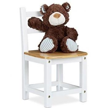 Sedia per Stanza Giochi Bambini, Bambù, 50x28,5x28 cm, Marrone e Bianco