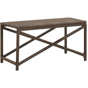 VidaXL Sunlit Haven 80cm Brown Poly Rattan Bench