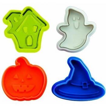 Cortapastas con expulsor Halloween 4 Pcs