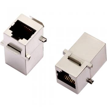 Encitech 3101-CAT6a RJ45 Doppelkupplung Netzwerk-Adapter 8P8C Schwarz