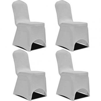 Stretch Chair Cover Set, 4 pcs, Elastic, White